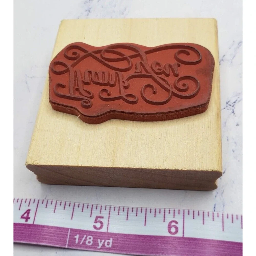 Thank You Elegant Script Anita's Wood Mounted Rubber Stamp Wood